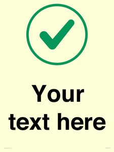 Custom plain background, green tick in circle sign